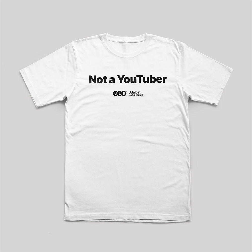 Tričko Not a Youtuber bílé