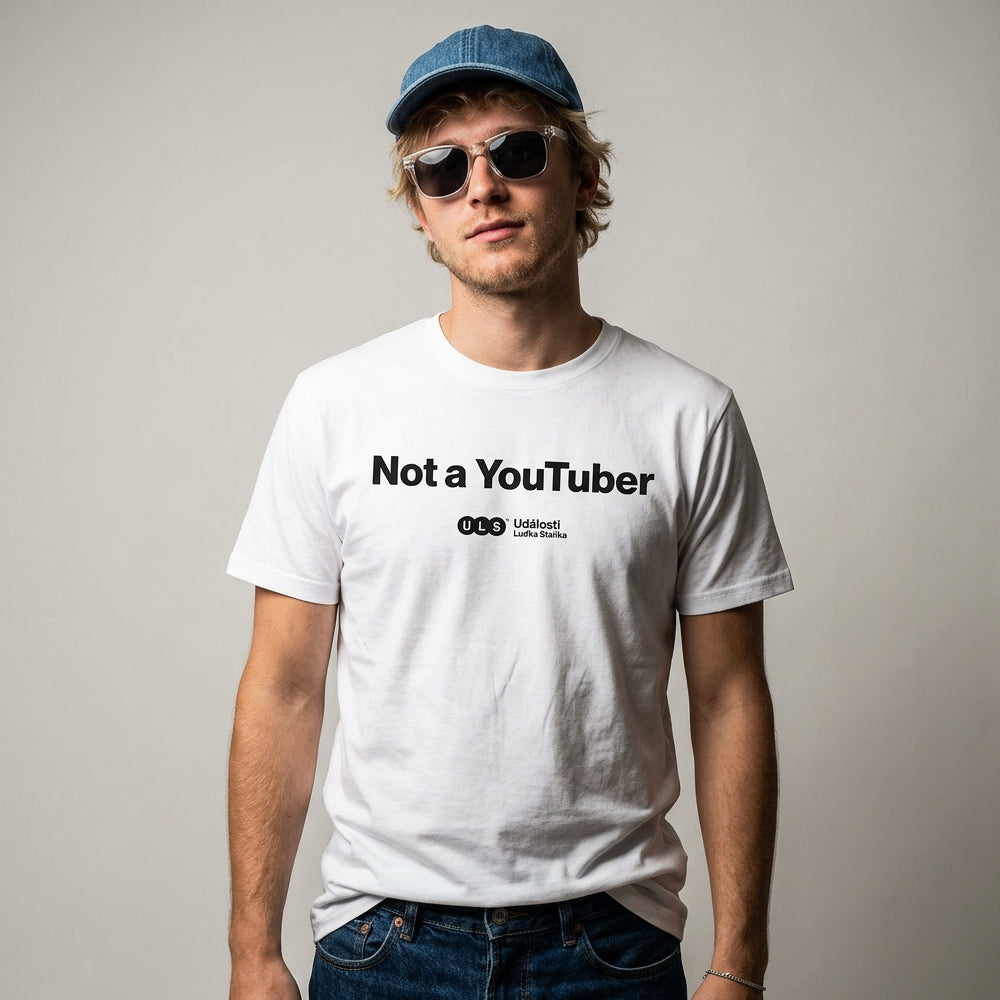 Tričko Not a Youtuber bílé