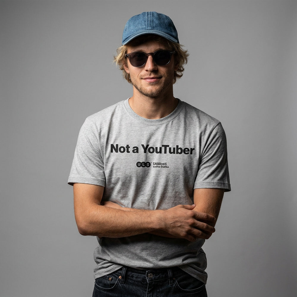 Tričko Not a Youtuber šedé