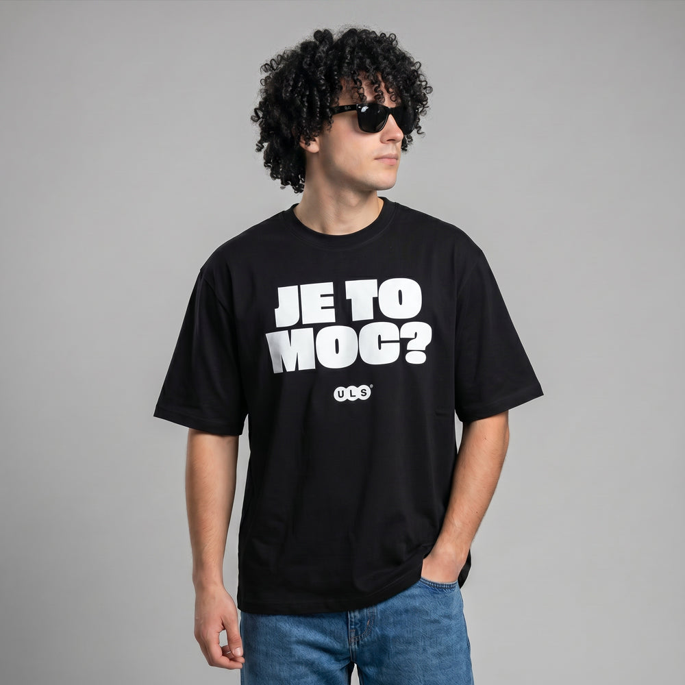 Oversized Tričko Je to moc? černé
