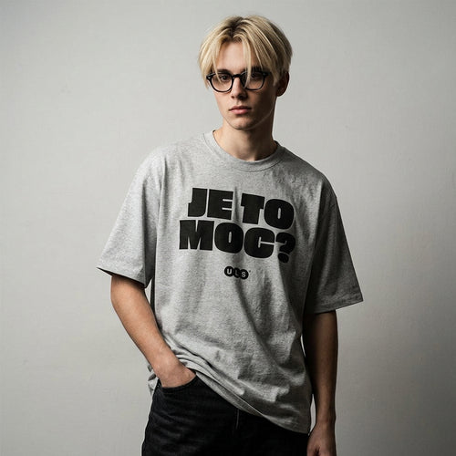 Oversized Tričko Je to moc? šedé